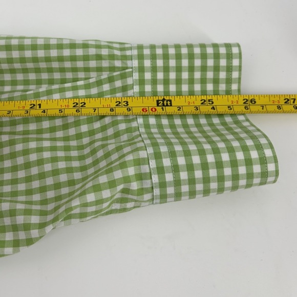 Vineyard Vines Mens Slim Fit Whale Shirt Green Gingham Check Long Sleeve Medium - Picture 10 of 10